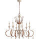 La Maison 6 Light 36 inch Manchester Grey with Rust Accents Chandelier Ceiling Light