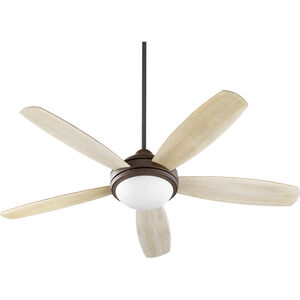 Colton 52 inch Oiled Bronze with Reversible Walnut and Weathered Oak Blades Indoor Ceiling Fan, Satin Opal 