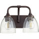 Enclave 2 Light 13 inch Oiled Bronze Vanity Light Wall Light in Clear Seeded