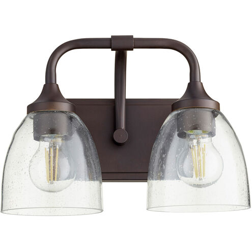 Enclave 2 Light 13 inch Oiled Bronze Vanity Light Wall Light in Clear Seeded