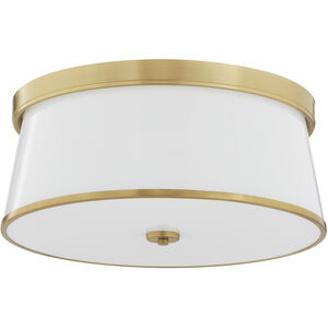 Weir 4 Light 20 inch Aged Brass Flush Mount Ceiling Light