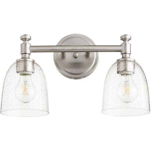 Rossington 2 Light 17 inch Satin Nickel Vanity Light Wall Light in Clear Seeded