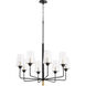 Dalia 8 Light 30 inch Noir with Aged Brass Chandelier Ceiling Light