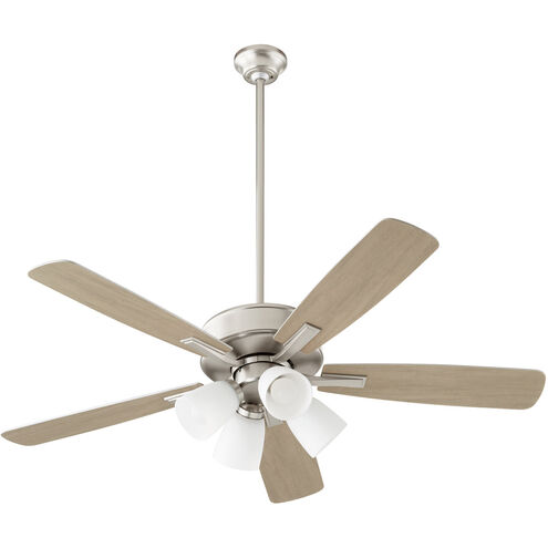 Ovation 52 inch Satin Nickel with Silver/Weathered Gray Blades Ceiling Fan