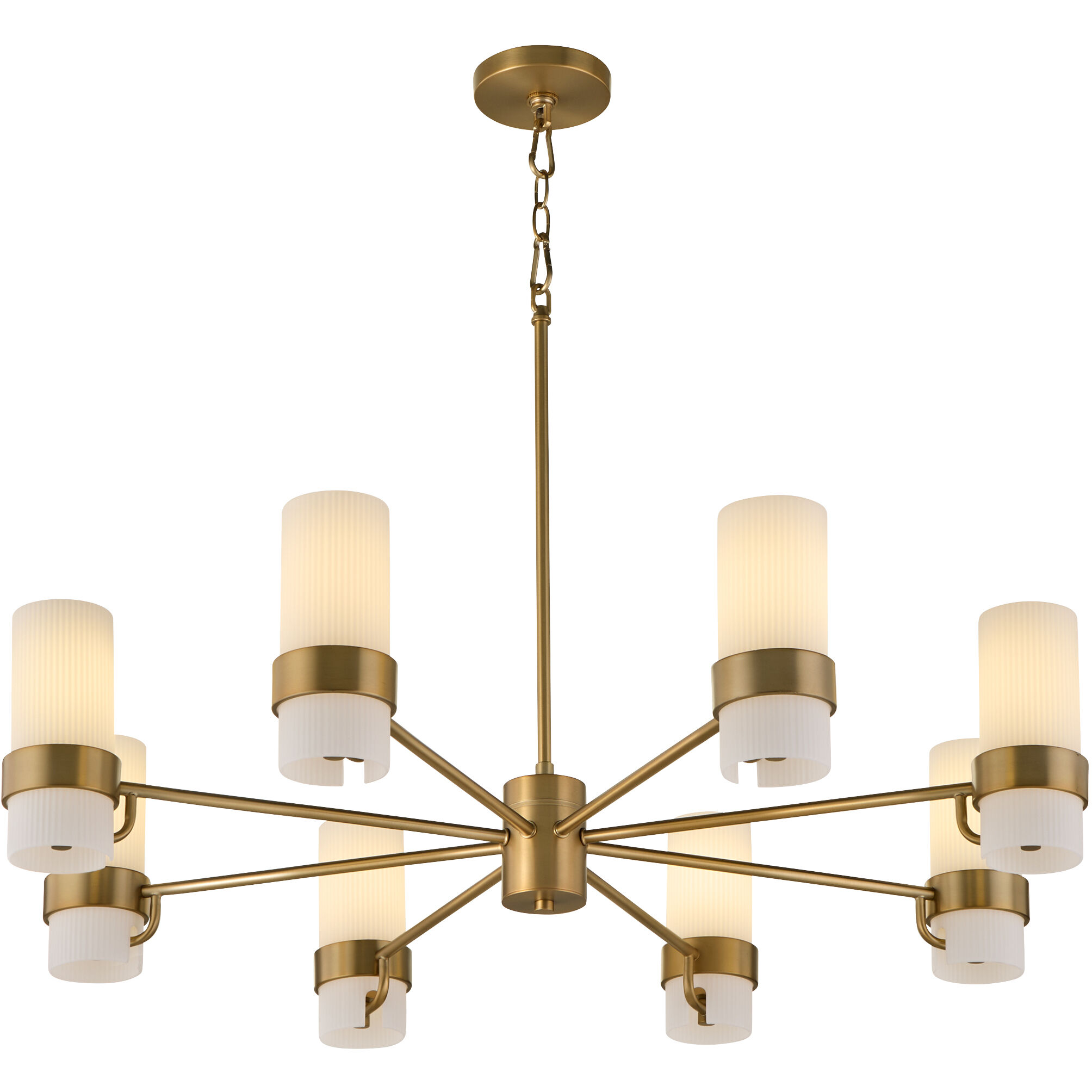 Sojourn 8 Light 36 inch Brushed Brass Chandelier Ceiling Light