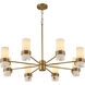 Sojourn 8 Light 36 inch Brushed Brass Chandelier Ceiling Light