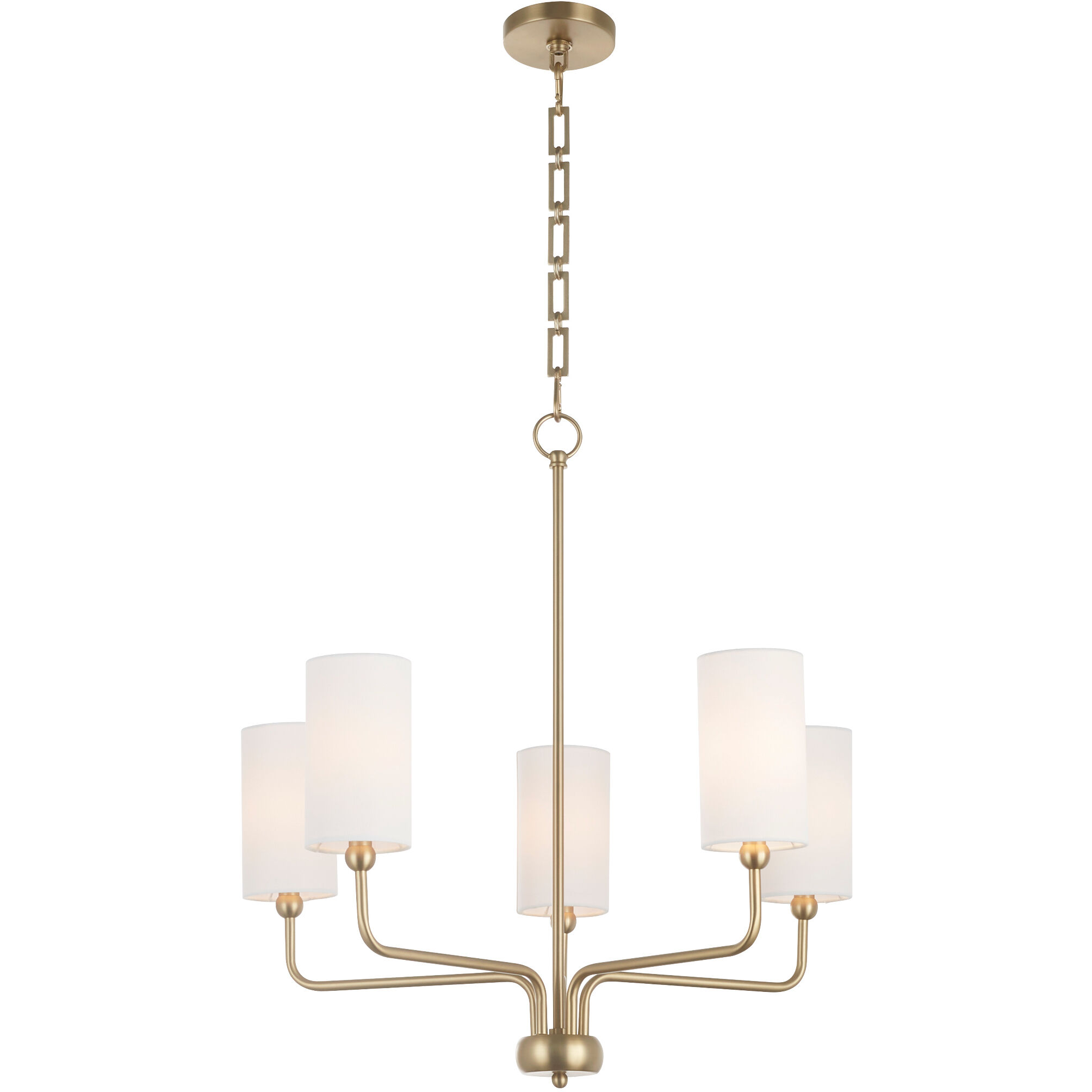Charlotte 5 Light 27 inch Aged Brass Chandelier Ceiling Light
