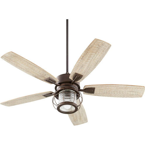 Galveston 52 inch Oiled Bronze with Weathered Oak Blades Indoor Ceiling Fan