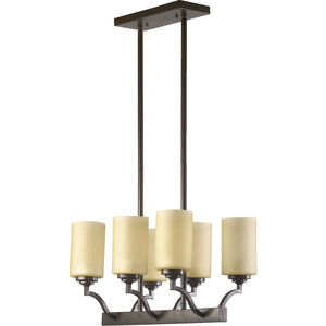 Atwood 6 Light 20 inch Oiled Bronze Island Light Ceiling Light in Amber Scavo