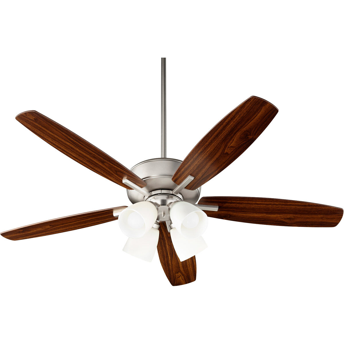 Breeze 52 inch Satin Nickel with Satin Nickel/Walnut Blades Indoor Ceiling Fan