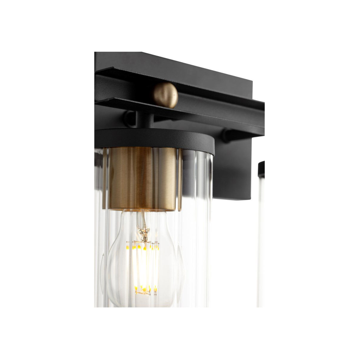 Empire 2 Light 13 inch Noir with Aged Brass Vanity Light Wall Light