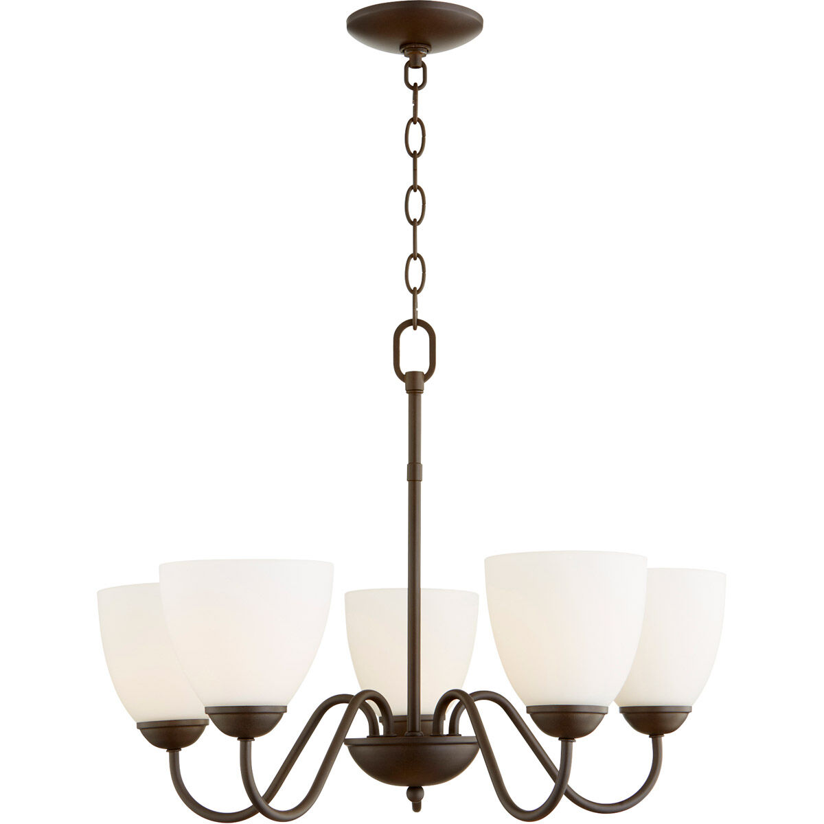 Fort Worth 5 Light 22.5 inch Oiled Bronze Chandelier Ceiling Light, Quorum Home