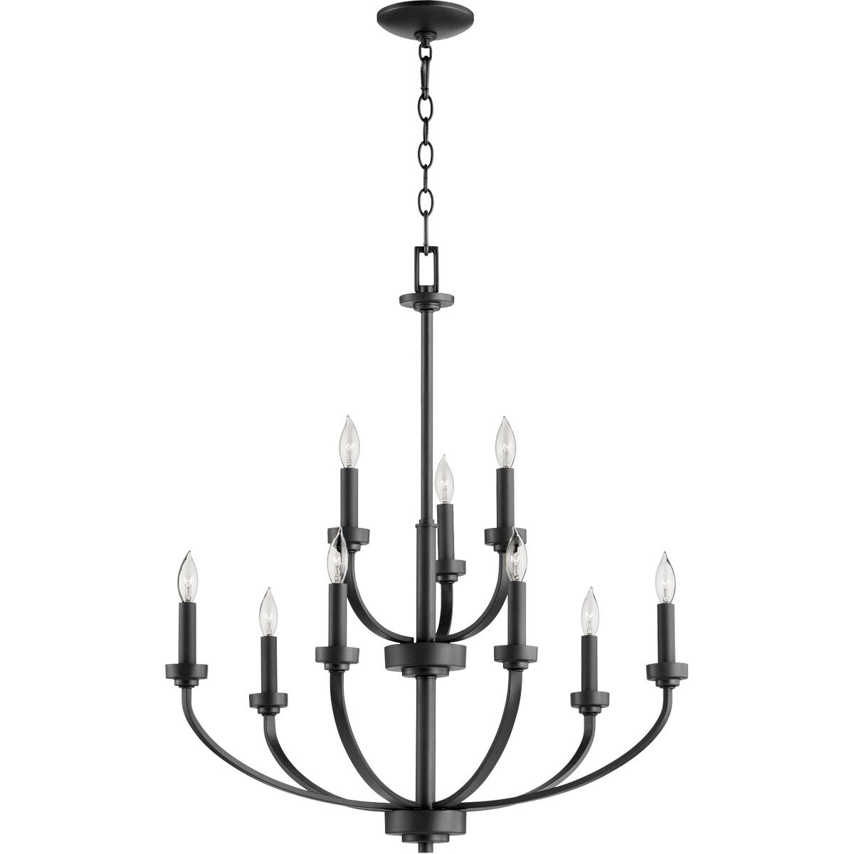 Reyes 9 Light 31 inch Noir Chandelier Ceiling Light