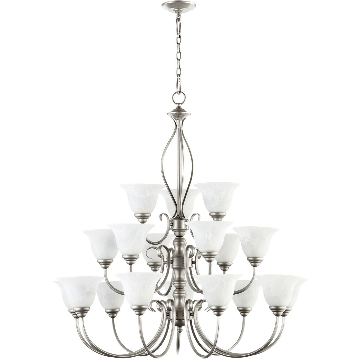 Spencer 18 Light 38.5 inch Classic Nickel Chandelier Ceiling Light