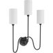 Charlotte 3 Light 20 inch Matte Black Wall Mount Wall Light