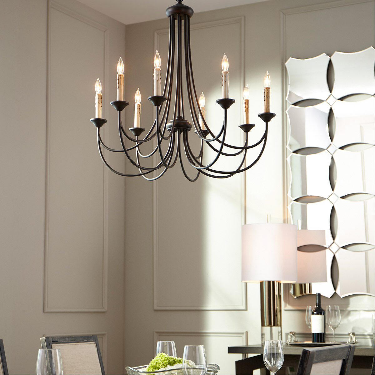 Brooks 8 Light 28.75 inch Noir Chandelier Ceiling Light