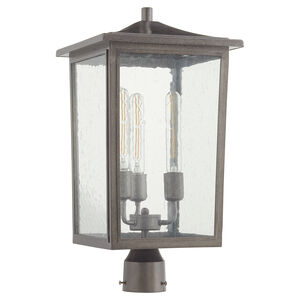 Riverside 3 Light 22 inch Weathered Zinc Outdoor Post Lantern