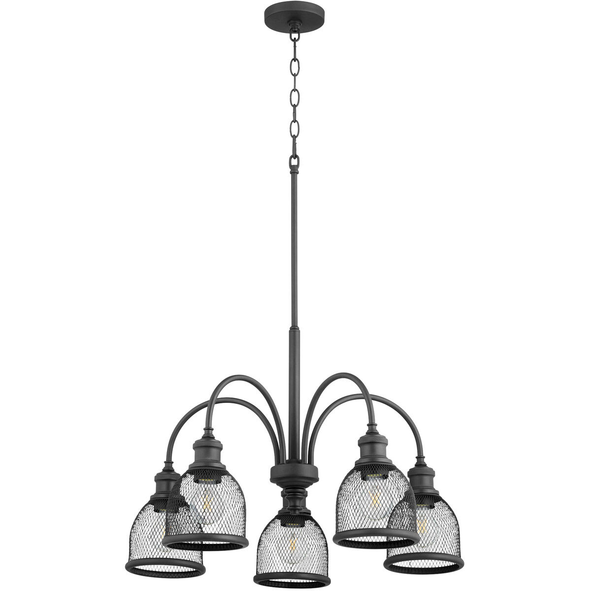 Omni 5 Light 26 inch Noir Chandelier Ceiling Light, Convertible
