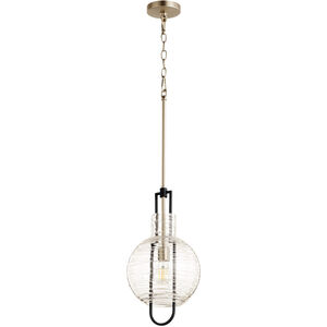 Fort Worth 1 Light 10 inch Noir and Satin Nickel Pendant Ceiling Light