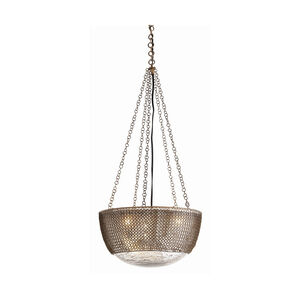 Chainmail 3 Light 15.5 inch Antique brass Pendant Ceiling Light