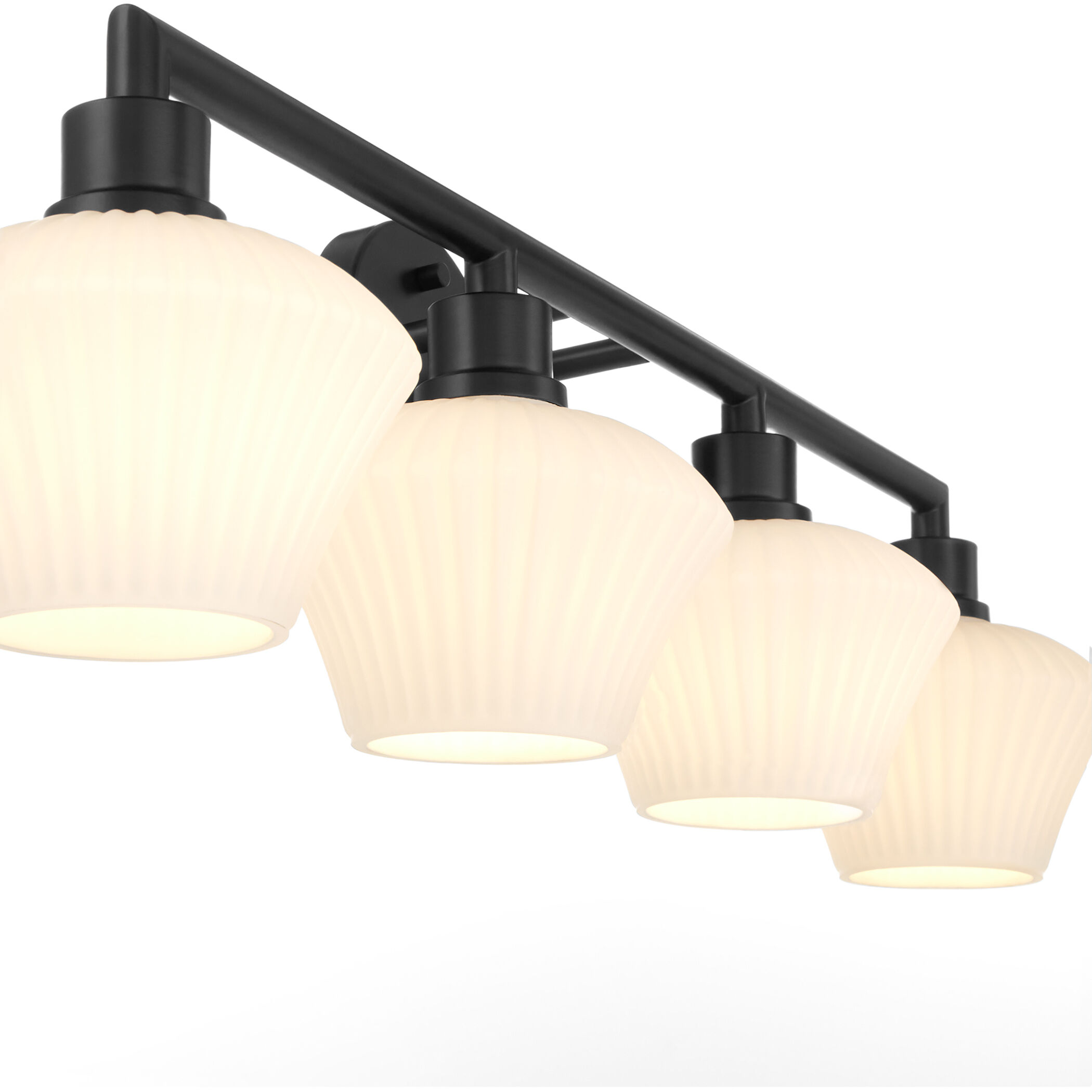 Cassini 4 Light 33 inch Matte Black Vanity Light Wall Light