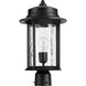 Charter 1 Light 17 inch Noir Post Lantern, Clear Hammered