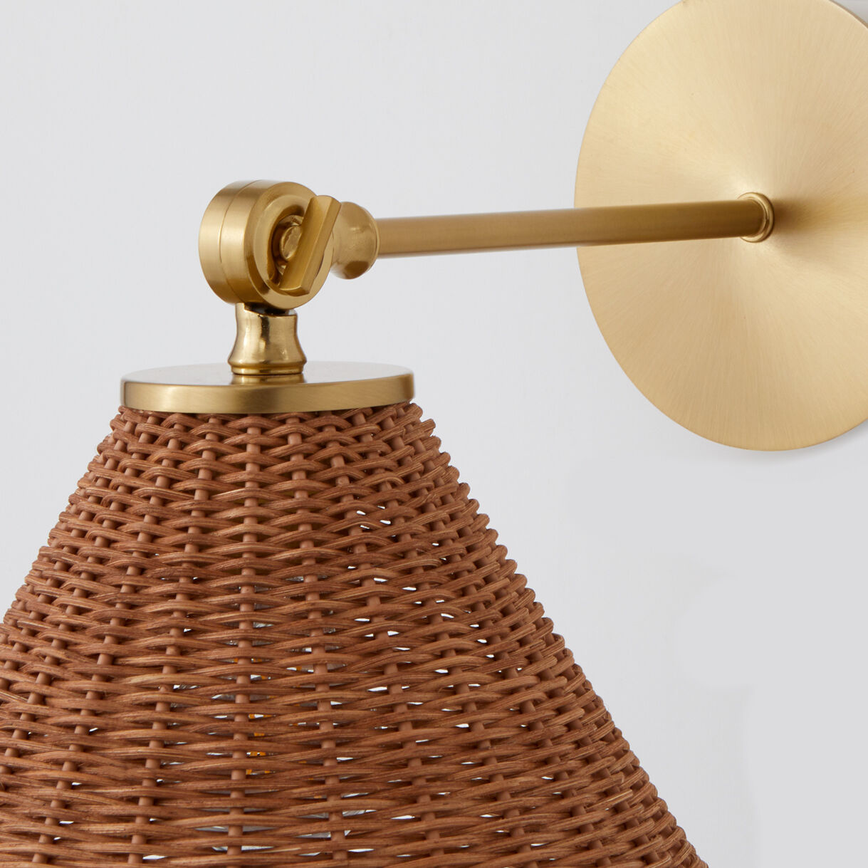 Wicker sconce light top