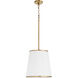 Marlon 3 Light 13.75 inch Brushed Brass Pendant Ceiling Light