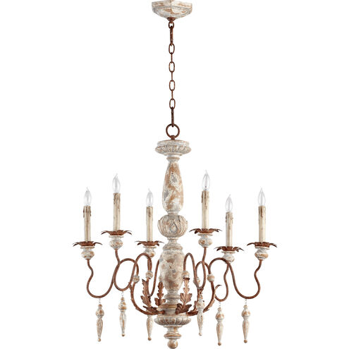 La Maison 6 Light 26 inch Manchester Grey with Rust Accents Chandelier Ceiling Light