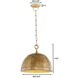 Artisan 1 Light 14.5 inch Artisan Brass Pendant Ceiling Light