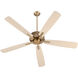 Ovation 52 inch Aged Brass with Studio White/Washed Oak Blades Ceiling Fan