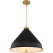Bonnel 1 Light 20 inch Matte Black and Aged Brass Pendant Ceiling Light