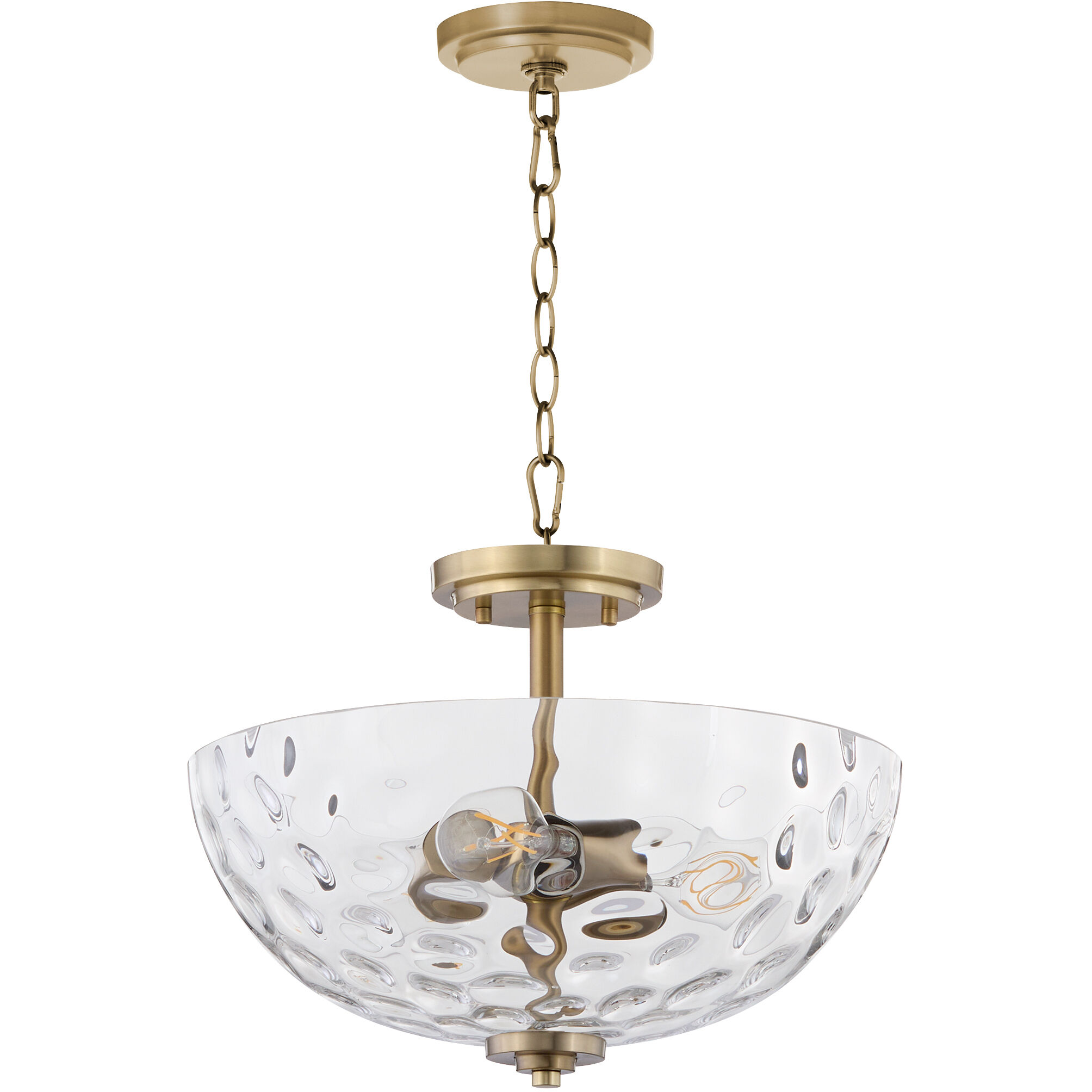 Adams 3 Light 15 inch Aged Brass Dual Mount Ceiling Light