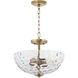 Adams 3 Light 15 inch Aged Brass Dual Mount Ceiling Light