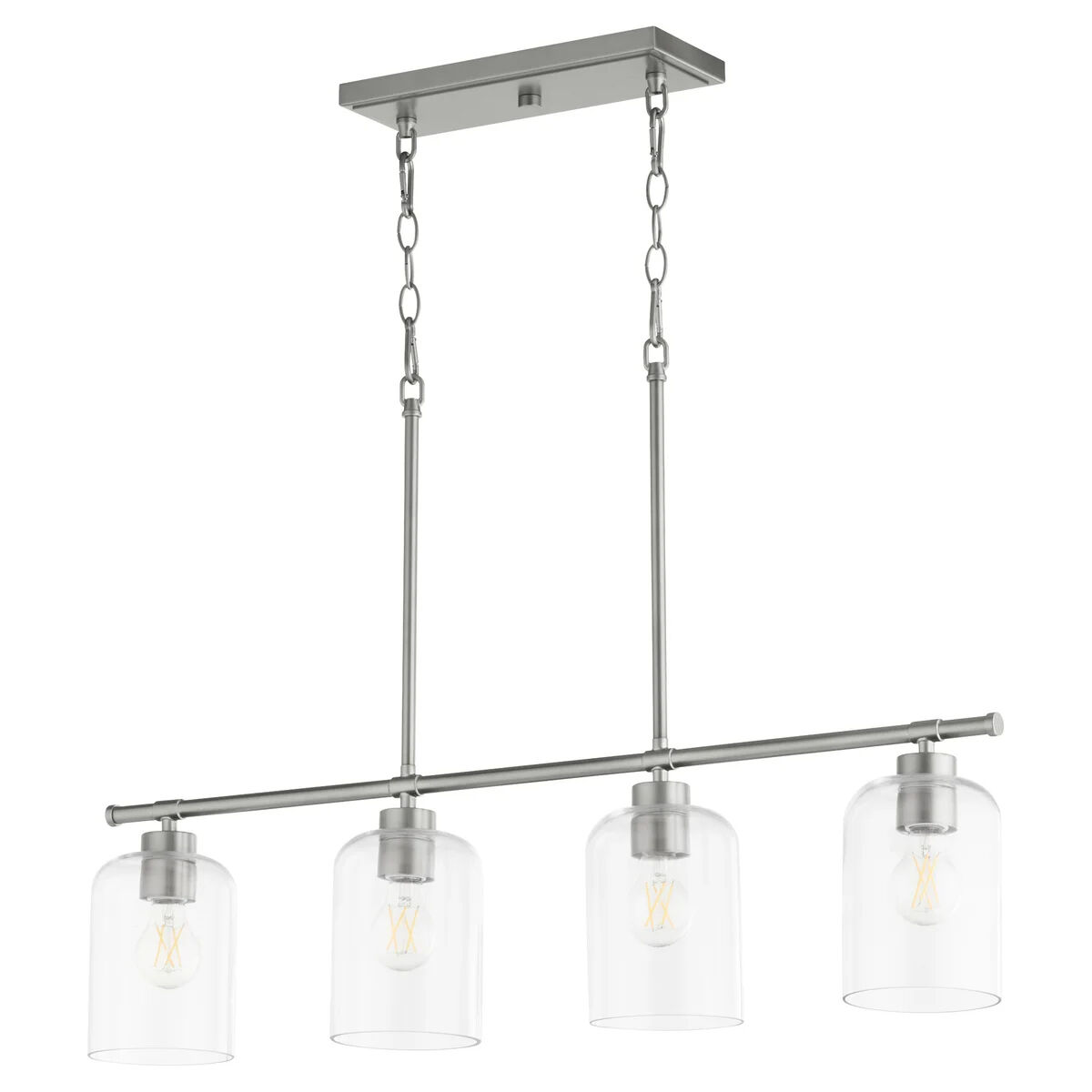 Quorum 6574 4 65 Tribute 4 Light 35 inch Satin Nickel Linear Pendant Ceiling Light