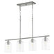 Tribute 4 Light 35 inch Satin Nickel Linear Pendant Ceiling Light