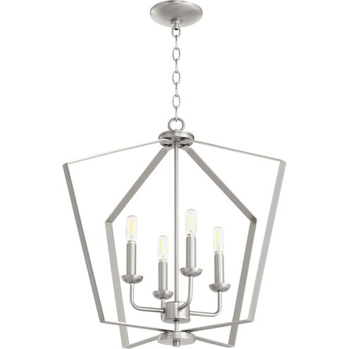 Fort Worth 4 Light 23 inch Satin Nickel Mini Chandelier Ceiling Light, Quorum Home