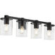 Bolton 4 Light 30.5 inch Matte Black Vanity Light Wall Light