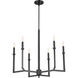 Merrick 6 Light 25 inch Matte Black Chandelier Ceiling Light