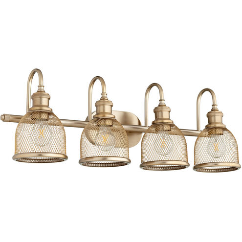 Omni 4 Light 31 inch Aged Brass Vanity Light Wall Light