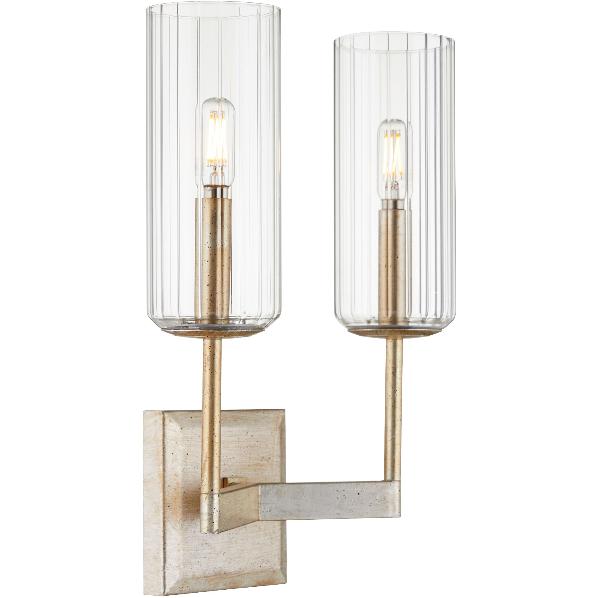 Merrick 2 Light 11 inch Aged Silver Leaf Wall Sconce Wall Light