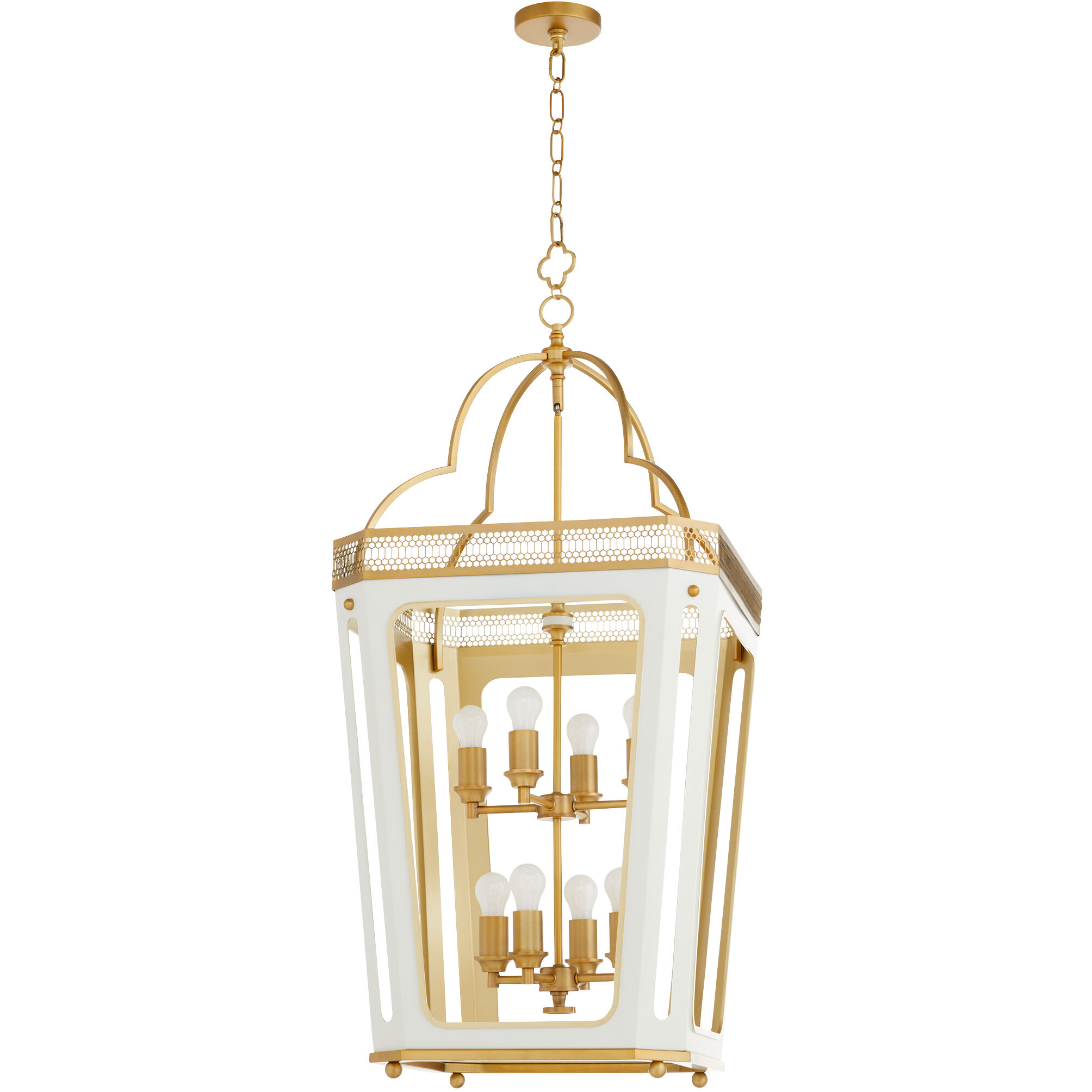 Loire 8 Light 19.5 inch Studio White and Brushed Brass Pendant Ceiling Light