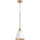 Fort Worth 1 Light 8 inch Studio White and Aged Brass Mini Pendant Ceiling Light