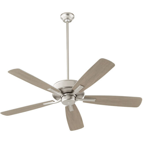 Ovation 52 inch Satin Nickel with Silver/Weathered Gray Blades Ceiling Fan in Not Included