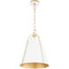 Jamie 1 Light 15 inch Studio White and Aged Brass Pendant Ceiling Light
