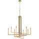 Bolero 8 Light 31 inch Aged Brass Chandelier Ceiling Light
