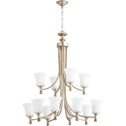 Rossington 12 Light 35.25 inch Aged Silver Leaf Chandelier Ceiling Light