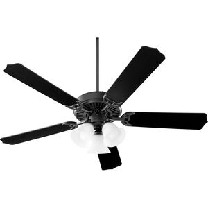 Capri X 52 inch Midnight Bronze with Matte Black and Weathered Oak Blades Ceiling Fan, Quorum Home