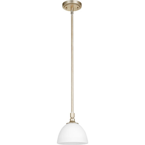 Celeste 1 Light 7 inch Aged Silver Leaf Pendant Ceiling Light, Satin Opal
