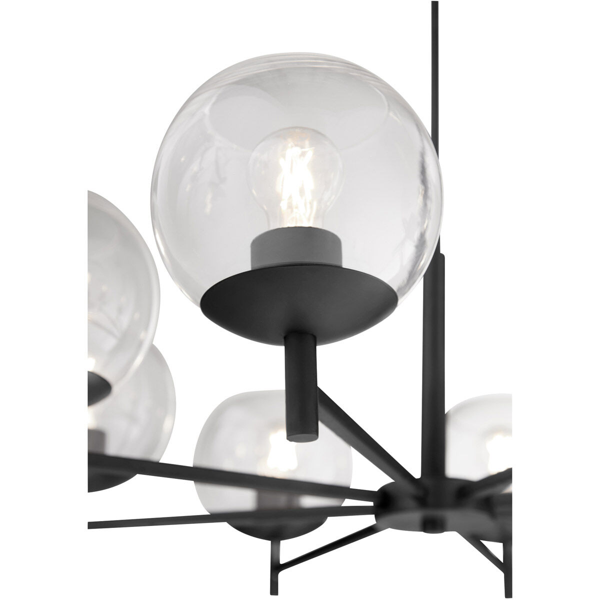 Lyon 8 Light 34 inch Matte Black Chandelier Ceiling Light